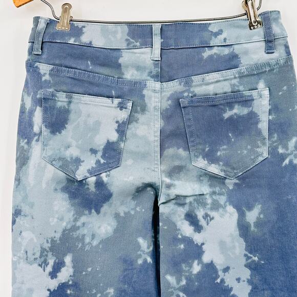 LOGO Lori Goldstein Brook Blue Petite Printed Stretch Twill Ankle Jeans Size 2P - Picture 5 of 10